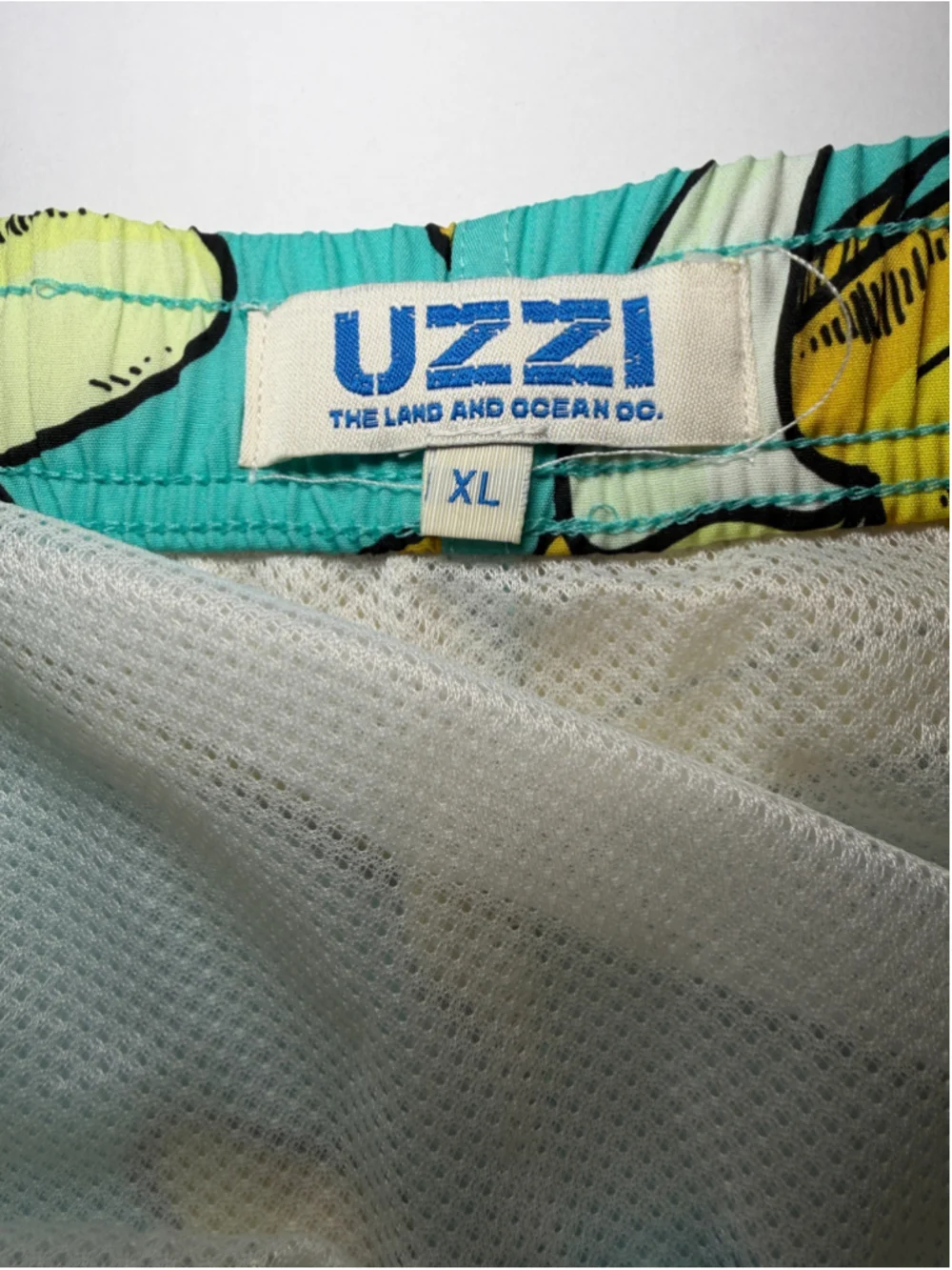 Men's Uzzi Swim Trunks XL Blue Yellow Banana Print